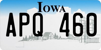 IA license plate APQ460