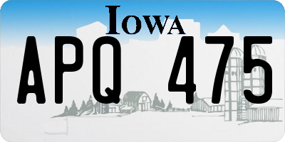 IA license plate APQ475