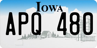 IA license plate APQ480