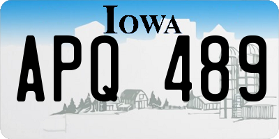 IA license plate APQ489