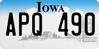 IA license plate APQ490