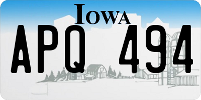 IA license plate APQ494