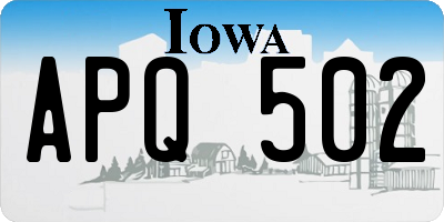 IA license plate APQ502