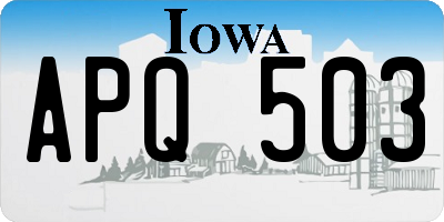 IA license plate APQ503