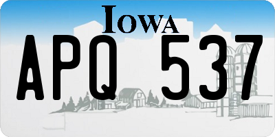 IA license plate APQ537