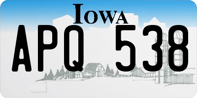 IA license plate APQ538