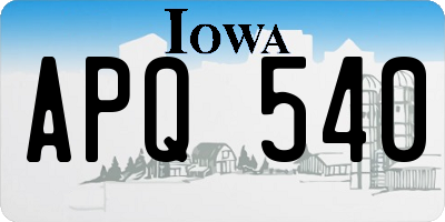 IA license plate APQ540