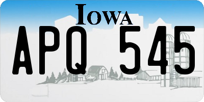IA license plate APQ545