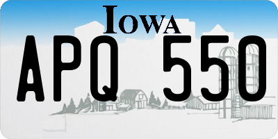 IA license plate APQ550