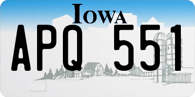 IA license plate APQ551