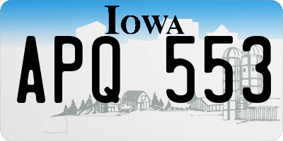 IA license plate APQ553