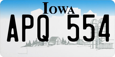 IA license plate APQ554