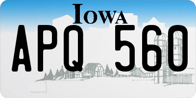 IA license plate APQ560