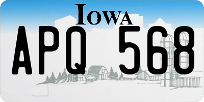 IA license plate APQ568