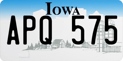 IA license plate APQ575