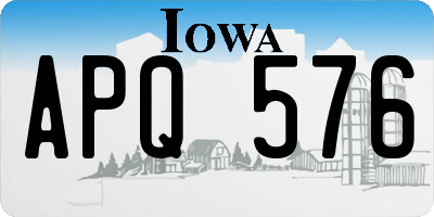 IA license plate APQ576