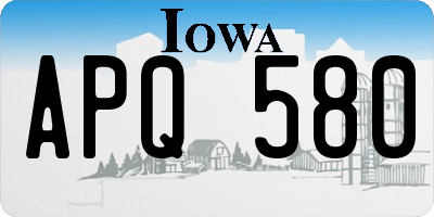IA license plate APQ580