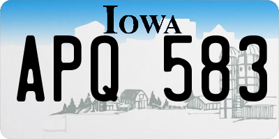 IA license plate APQ583