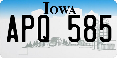 IA license plate APQ585