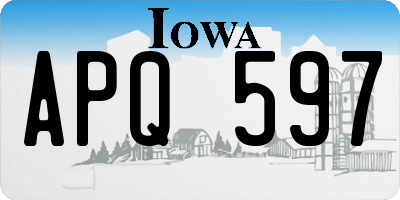IA license plate APQ597