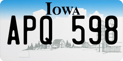 IA license plate APQ598