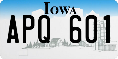 IA license plate APQ601