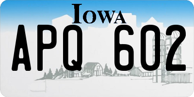 IA license plate APQ602