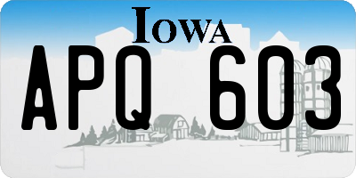 IA license plate APQ603