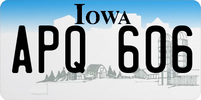 IA license plate APQ606