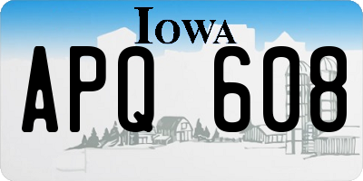 IA license plate APQ608