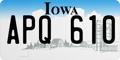 IA license plate APQ610