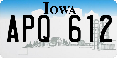 IA license plate APQ612