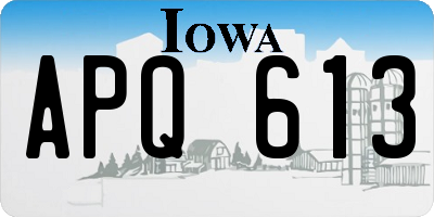 IA license plate APQ613