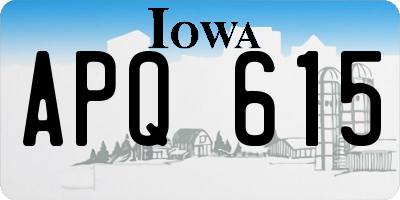 IA license plate APQ615