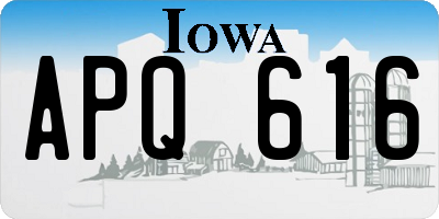 IA license plate APQ616