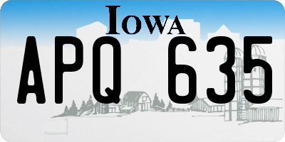 IA license plate APQ635