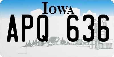 IA license plate APQ636