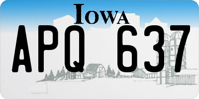 IA license plate APQ637