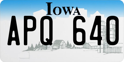 IA license plate APQ640