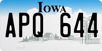 IA license plate APQ644