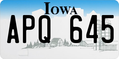 IA license plate APQ645