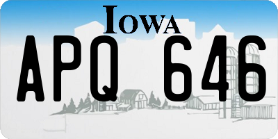 IA license plate APQ646