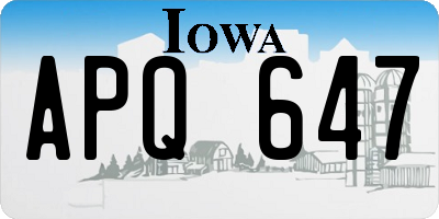 IA license plate APQ647