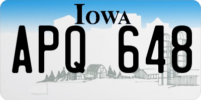 IA license plate APQ648