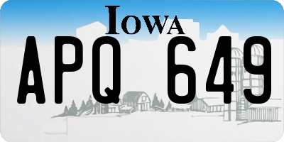 IA license plate APQ649