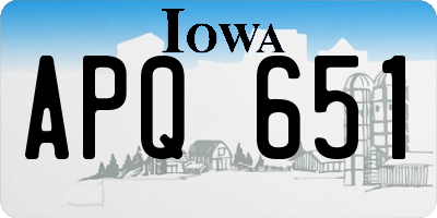 IA license plate APQ651