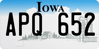 IA license plate APQ652