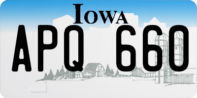 IA license plate APQ660