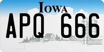 IA license plate APQ666