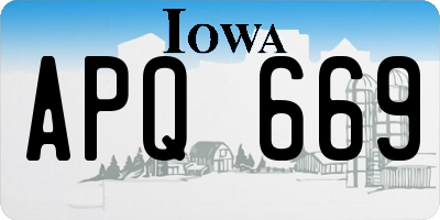 IA license plate APQ669